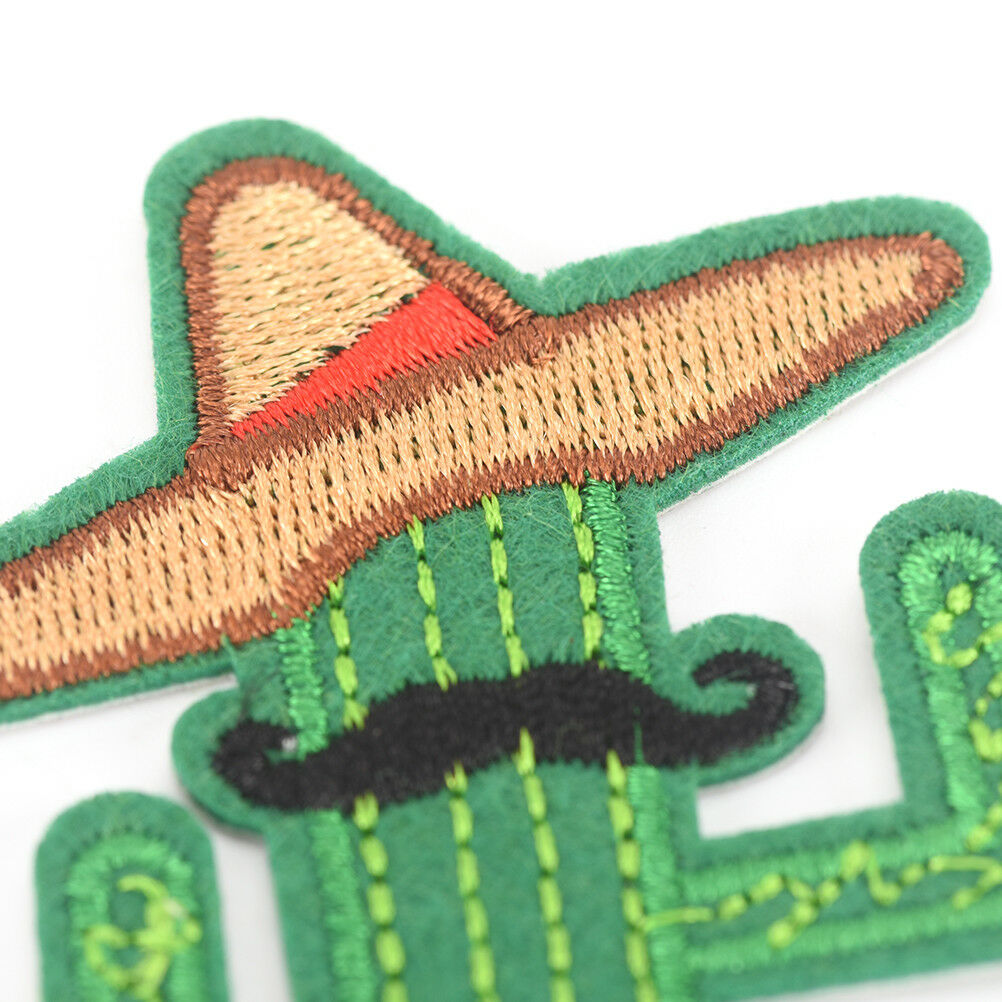 cowboy cactus with hat and beard diy embroidered iron on patche brooch appliq Tt