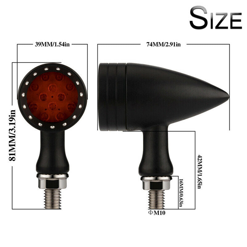 Motorcycle M10 LED Running Blinker Brake Turn Signal Lights Indicators Universal