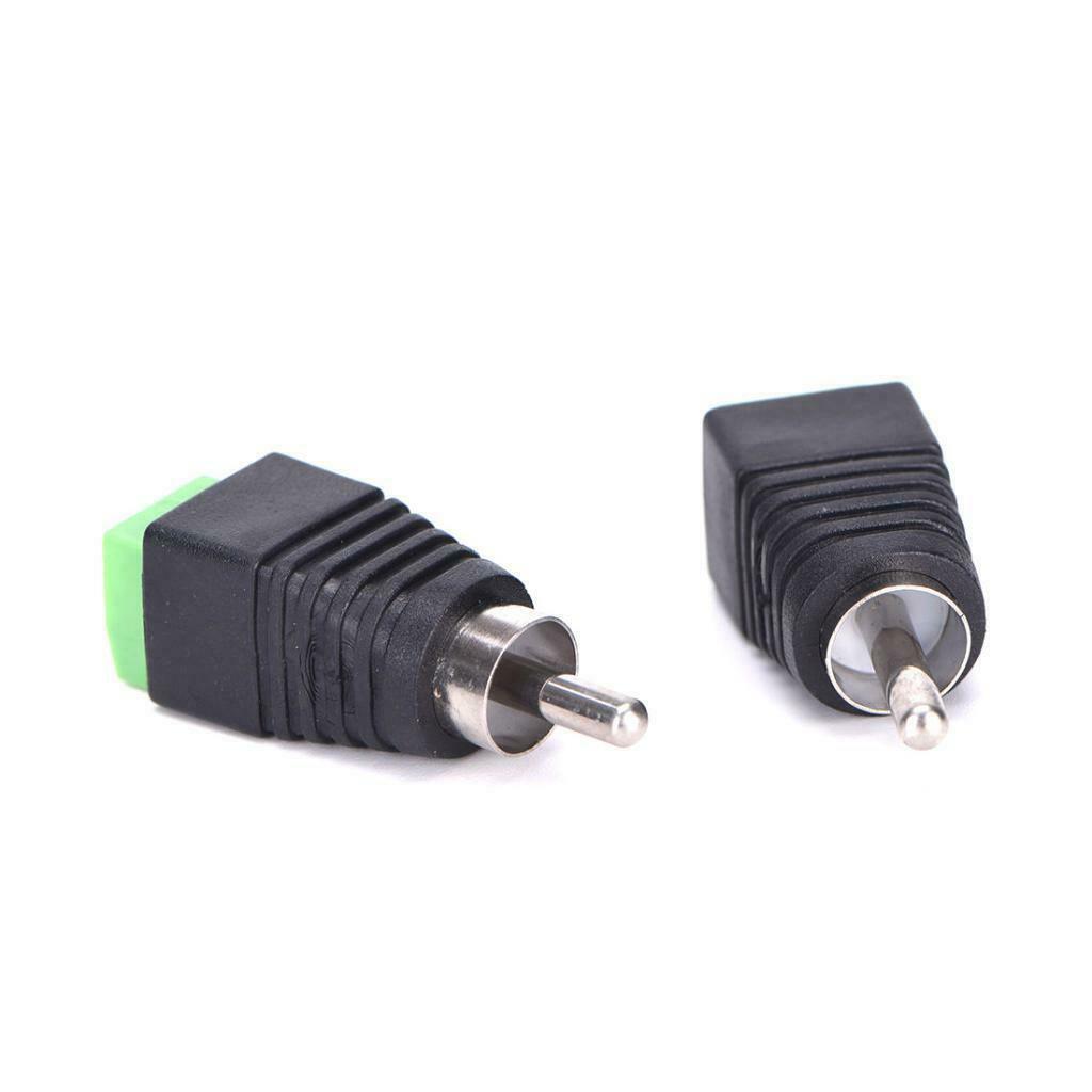 10Set RCA Connectors Male Plug to AV Screw Terminals Video AV Balun Adapter