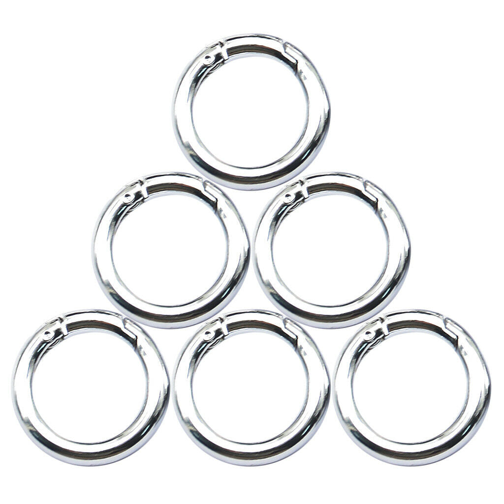 26pcs Aluminum Carabiner D-Ring Keychain Clip Round Snap Buckle Hook Keyring