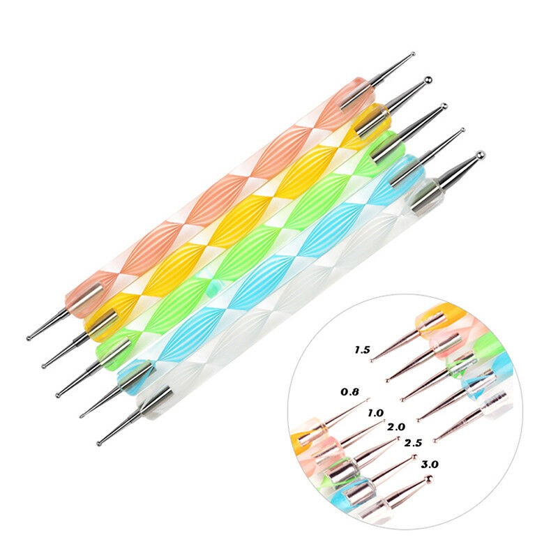 5X 2 Way 10 Different DIY Ball Styluses Clay Sculpting Tools Nail Dotting.l8