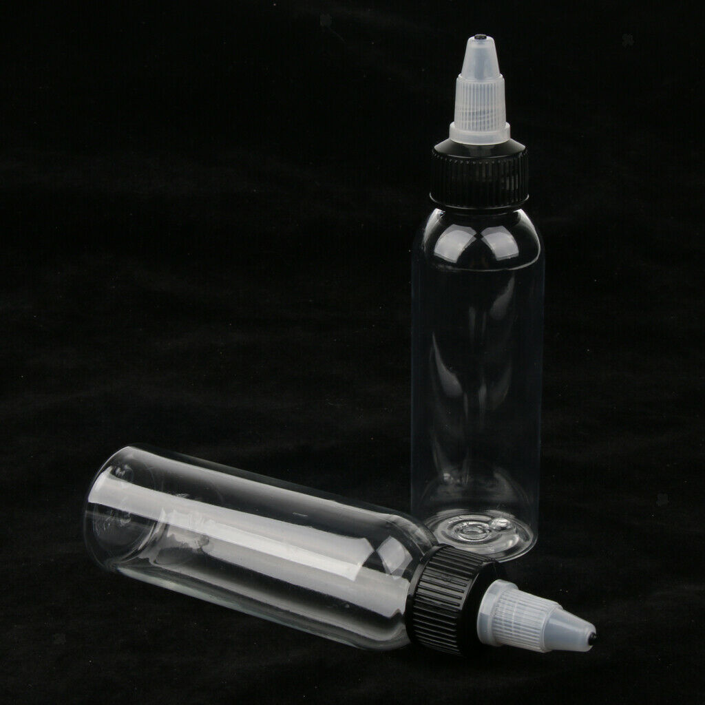 40pcs 60ml Precision Squeeze Bottles with Needle Tip Open / Close Nozzle Twist
