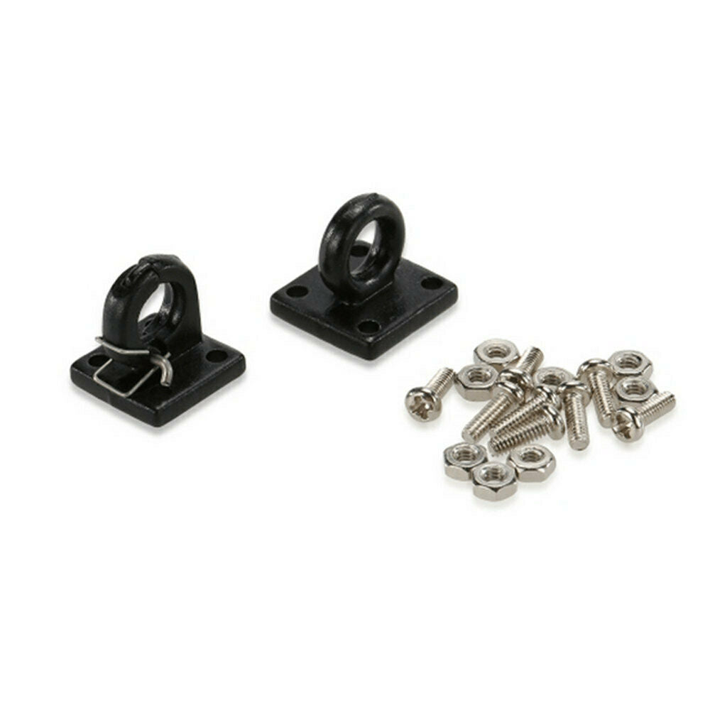 Trailer Hitch Shackle Bracket Locking Set for 1/10 Scale Crawler RC Car Black