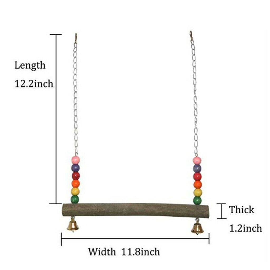 Chicken Swing Wooden Stand Perch Cage Hanging Exercise Toys for Large Birds