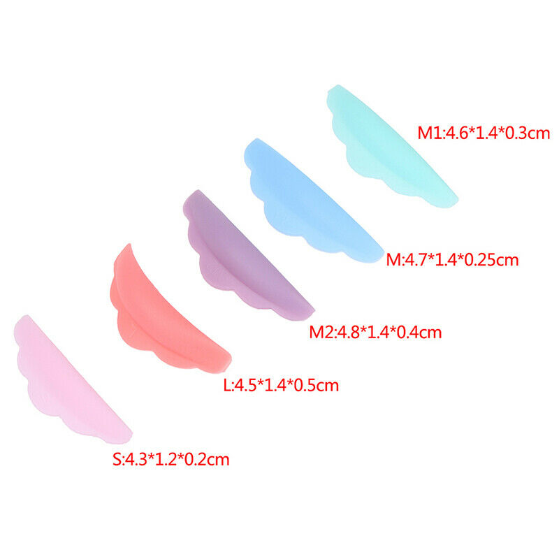 5Pair Eyelash Perming Pad Silicone Curler Rods Lashes Lift Shield Tool ColorFCA