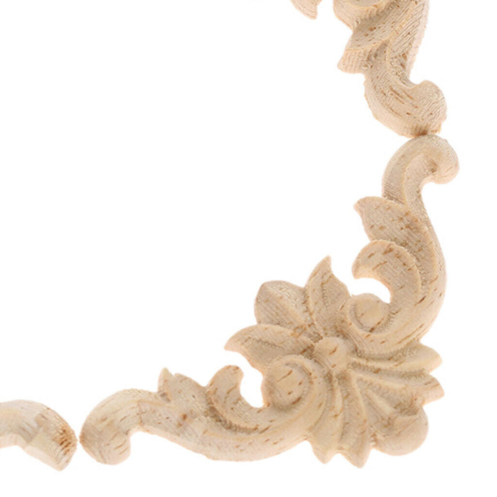 5pcs Wooden Carved Corner Onlay Applique Furniture Home Furniture Decor DIY