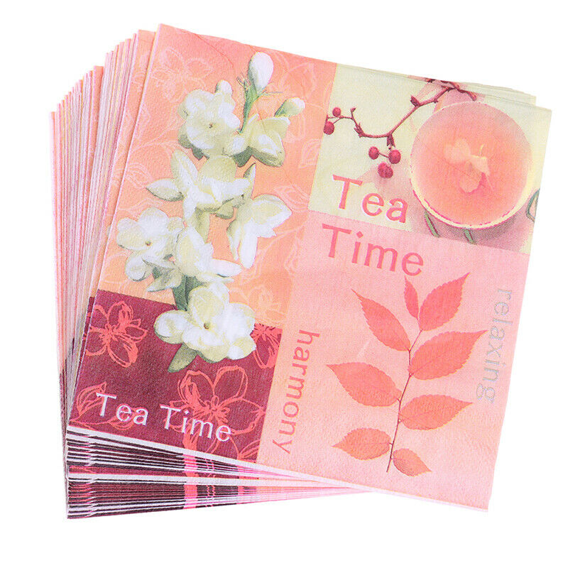 20PCS/pack Afternoon Tea Pattern Theme Paper Napkins Tissue Napkins Party SuppDD