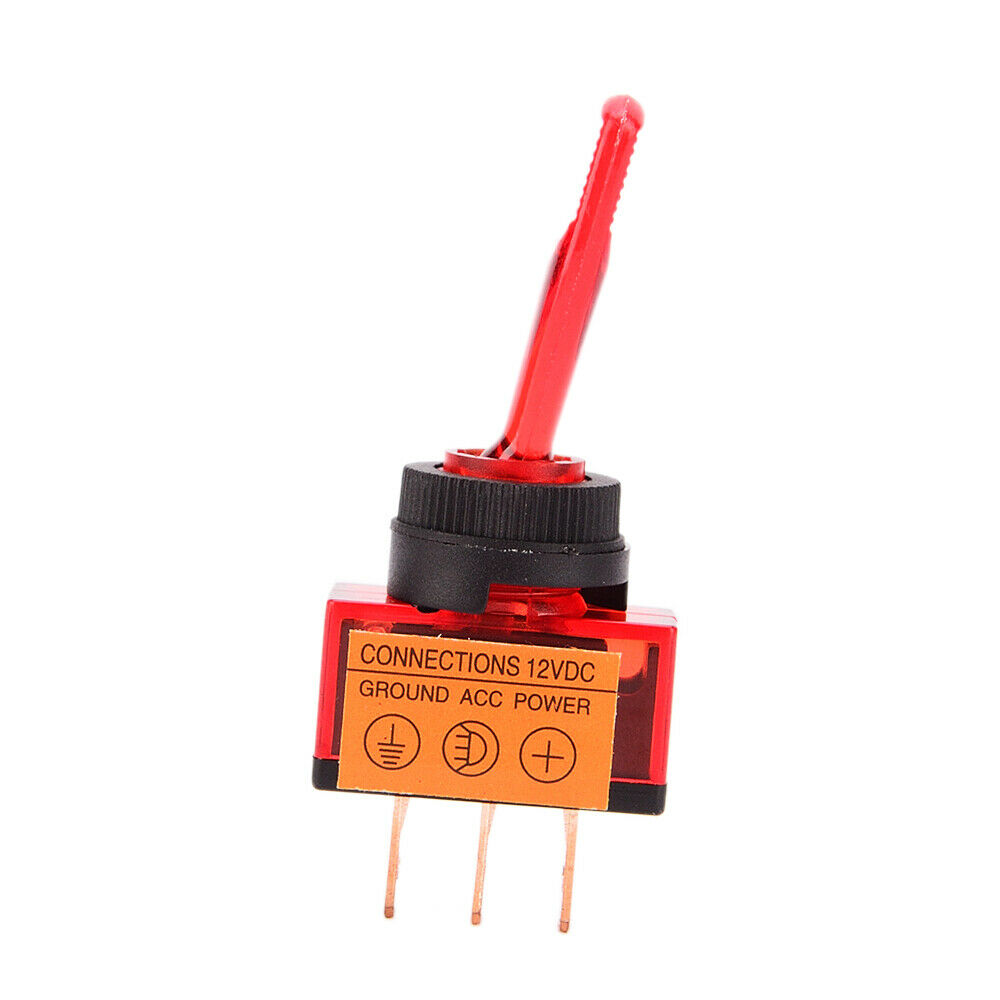12V 20A LED Light ON-OFF SPST Toggle Rocker Switch 3Pin for Car Boat Red
