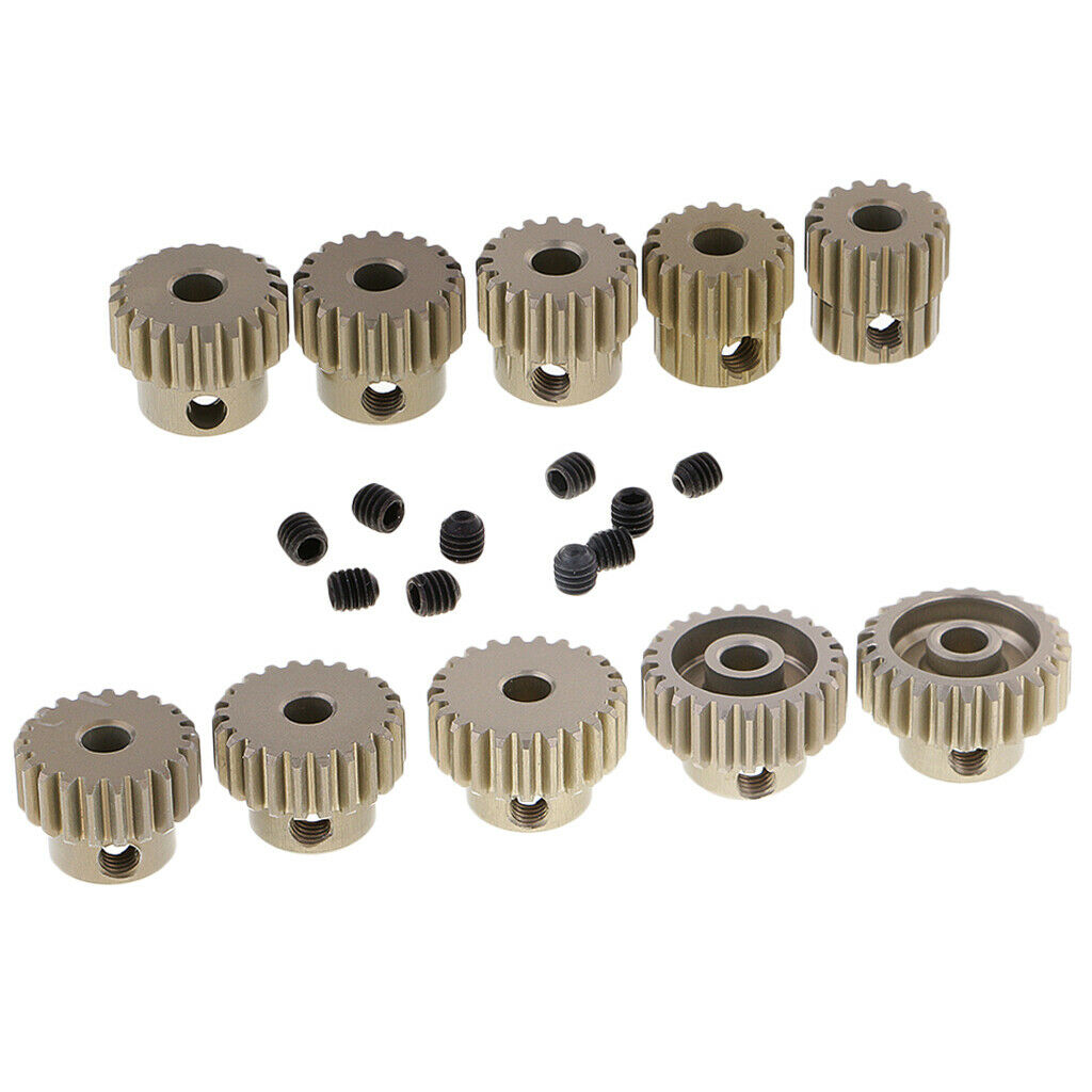 Set of 10 Motor Gears 1/10 Pinion for RC Car Brushed Brushless Motor