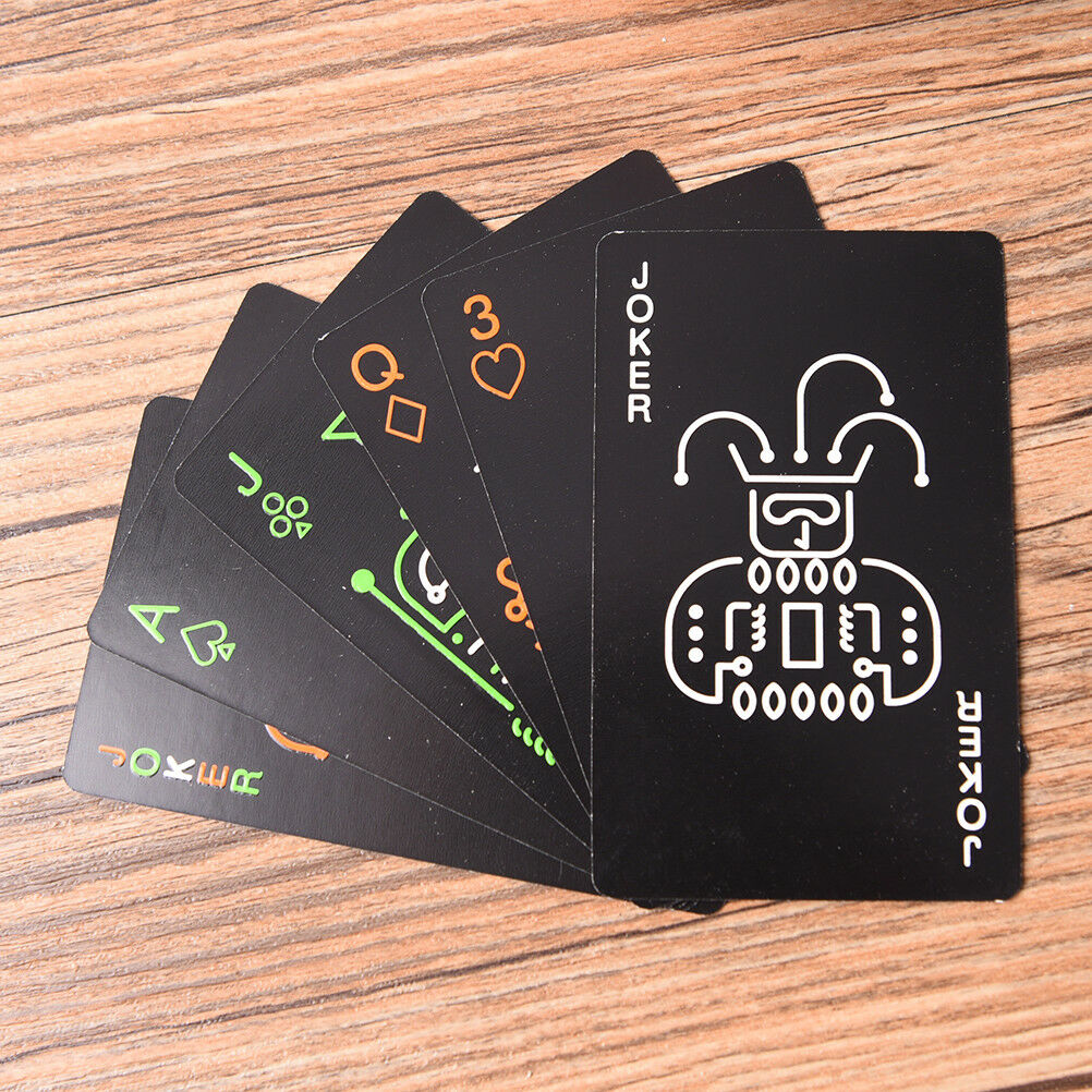 Black Fluorescen Poker Cards Night Luminous Playing Cards Board game  Nice US