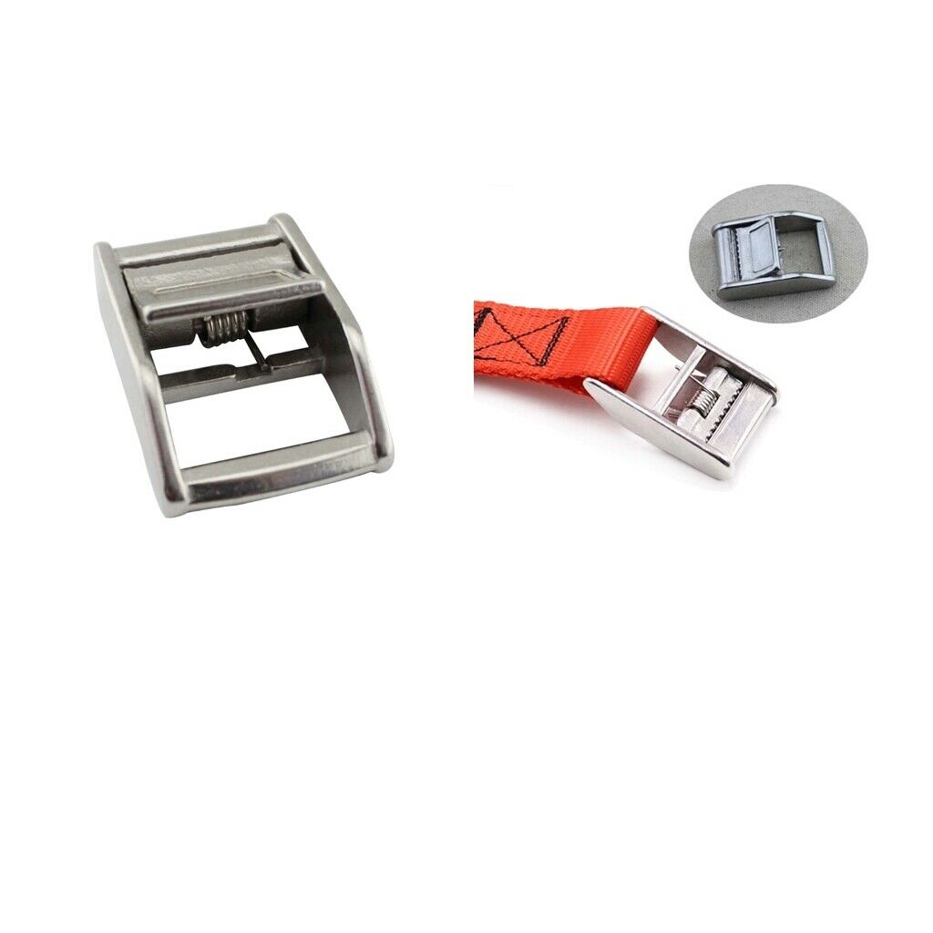 2Pieces 25mm 316 Stainless Steel Cam Buckle for Tie-Down Straps
