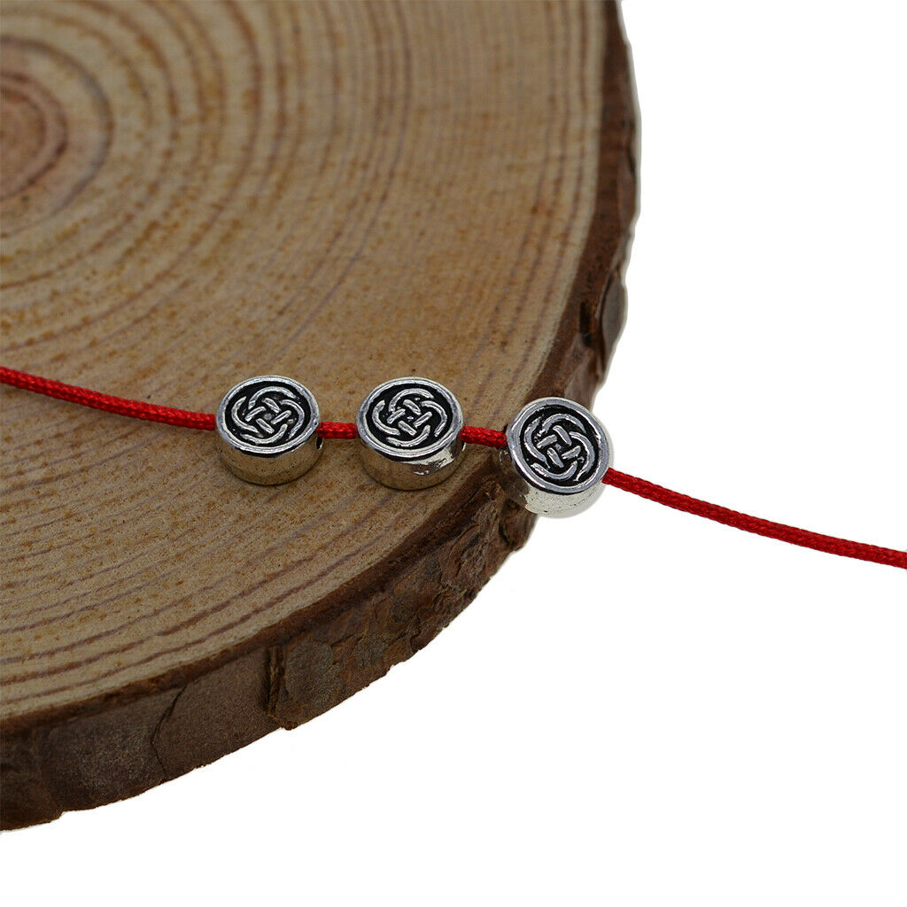 100Pcs Celtic Knot Beads Loose Spacer Round Beads Charms DIY Jewelry Making