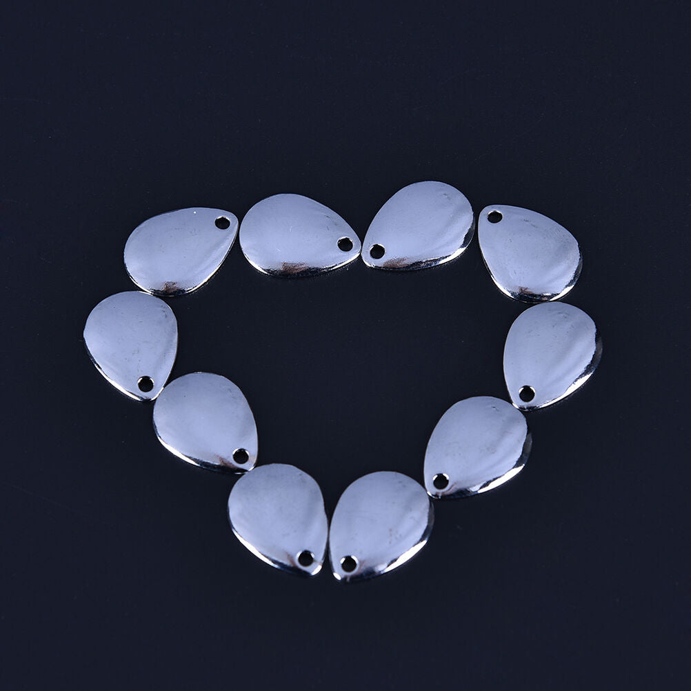 10pcs Fishing Flattie Attractor Spinner Blades Smooth Nickel Spoons Plaice、 DD