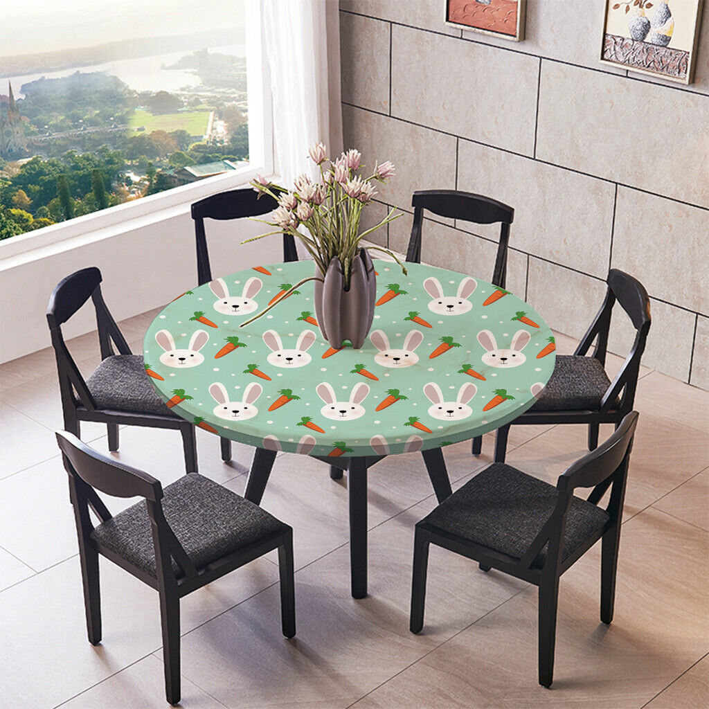 Vinyl Tablecloth Round Table Cover Cloth Party 48'' 60'' H - 120cm (48 Inch)