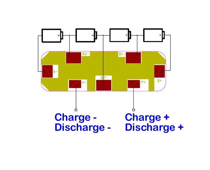 LiFe Battery PCM Protection Circuit Module BMS For 4S 12.8V LiFePO4 4A 4S4W002