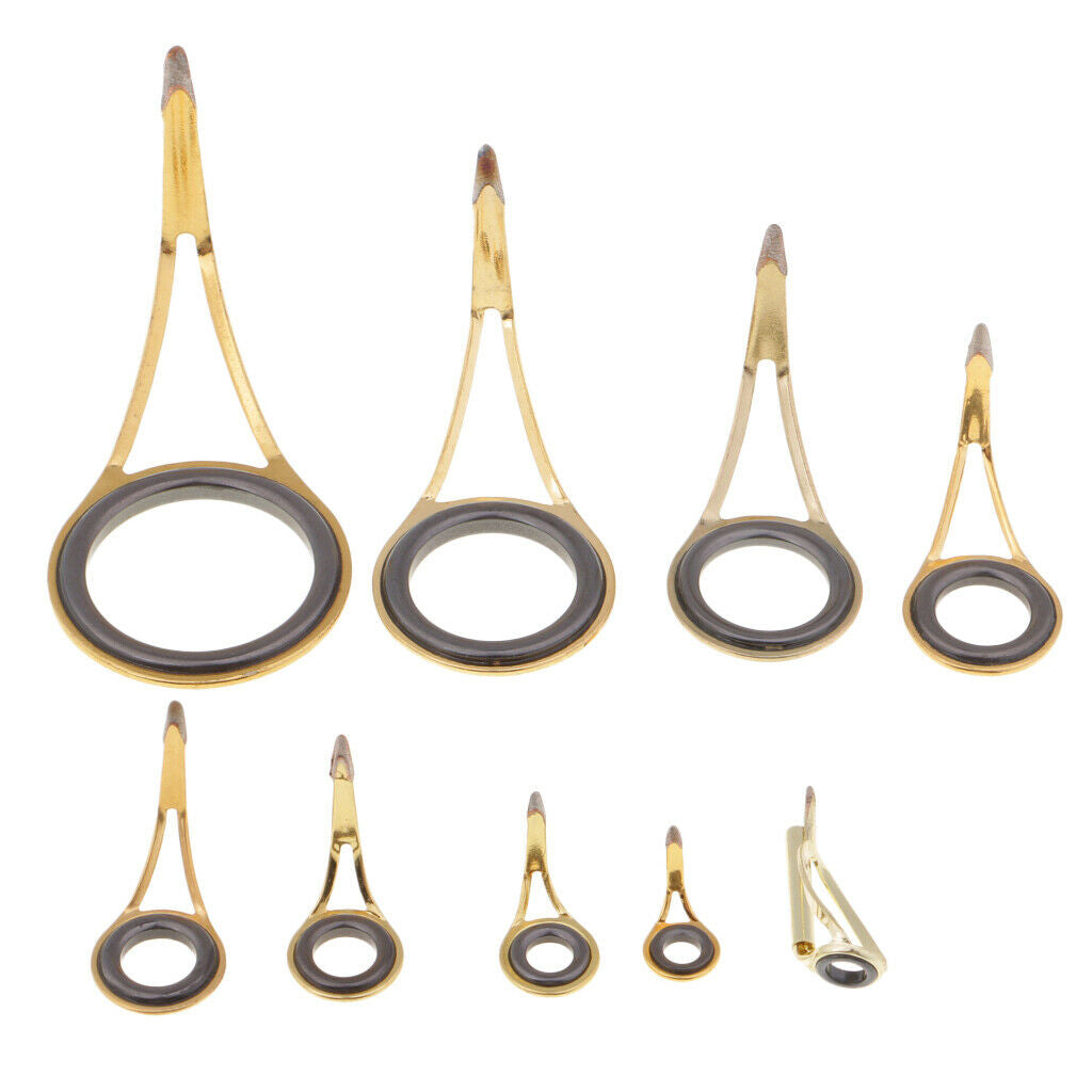 9pcs Fishing Rod Guide, Top Tip Eye Ring Rod Repair Kit For Rod Building