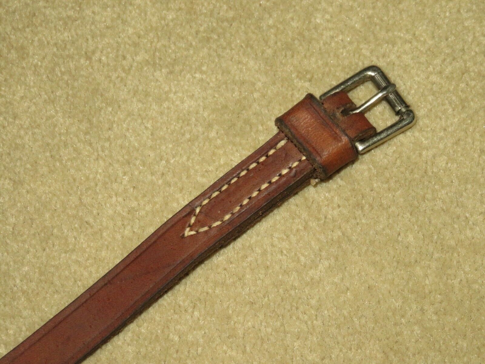 Light Use HIGH QUALITY Supple 5/8" Stitched Brown Leather Dog Collar ~ Size 26"
