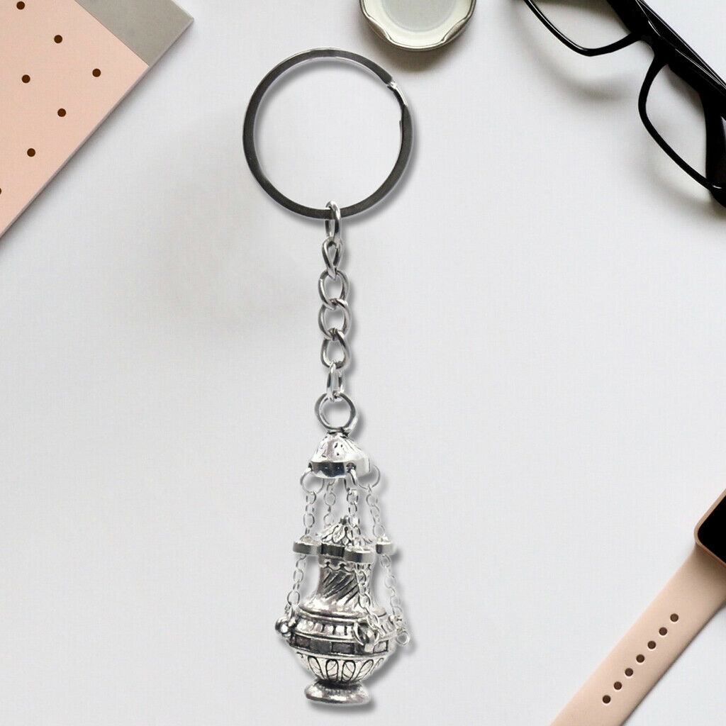Incense Burner Keychain Keyring Bag Charms Key Ring Car Hanging Ornaments