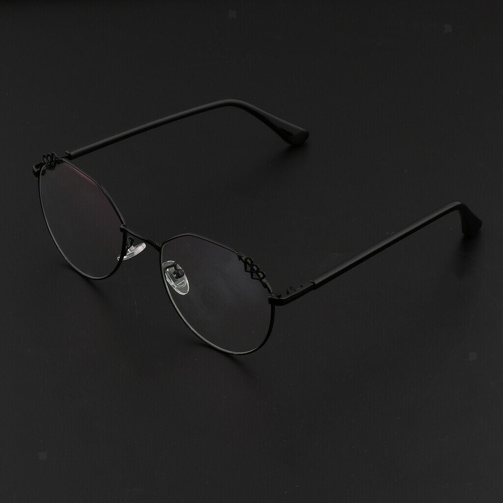 Stainless Steel Spectacles Eyeglasses Frames For Women Men Black