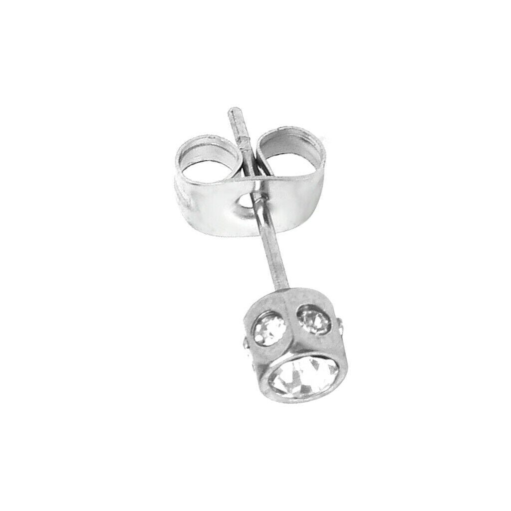 Fashion   Men   Stainless   Steel   Earrings   Ear   Studs   Crystal   Diamante