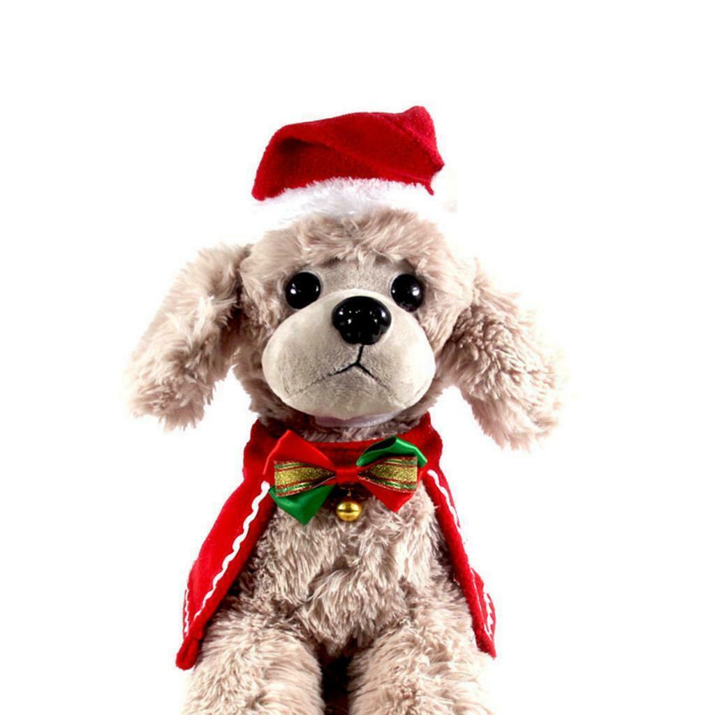 Christmas Pet Dog Costume Party Cloak With Hat For Small Pet Dog Puppy  L