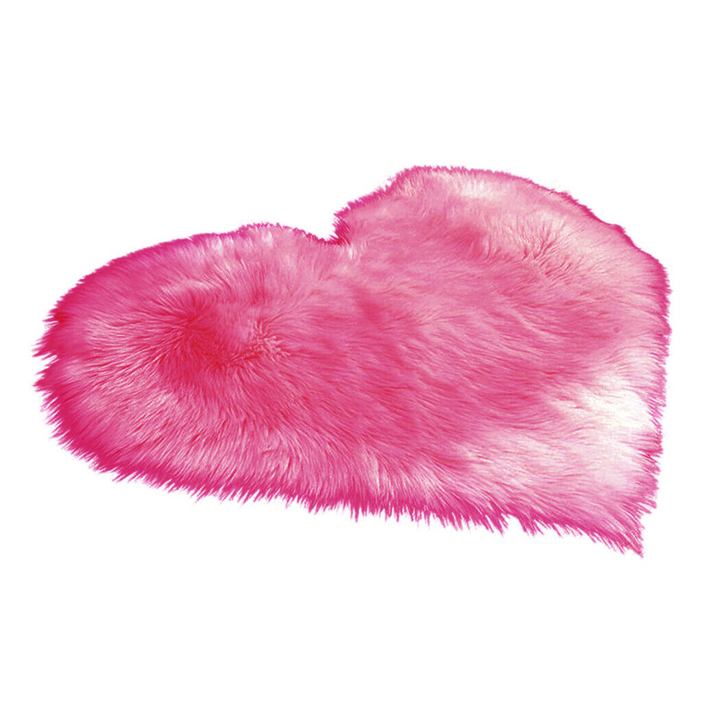 Artificial Wool Area Carpet Plush Floor Mat Sofa Car Seat Pad 15x19inch Pink