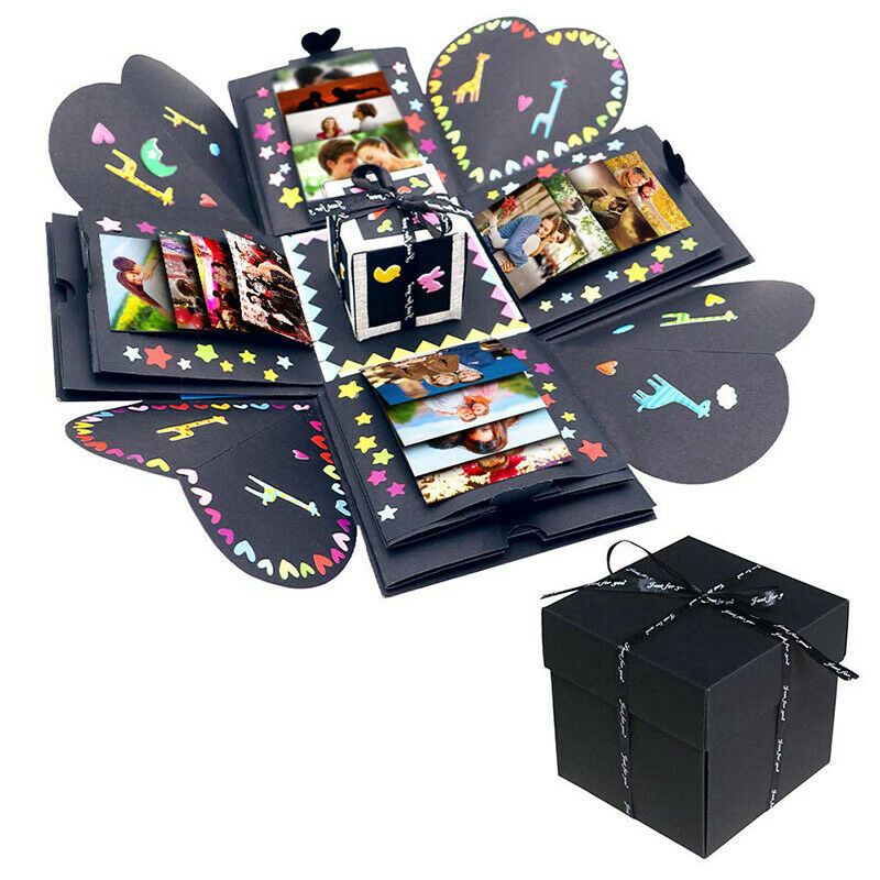 DIY Explosion Box Gift Surprise Love Paper Box Gift Memory Scrapbook Photo A_DD