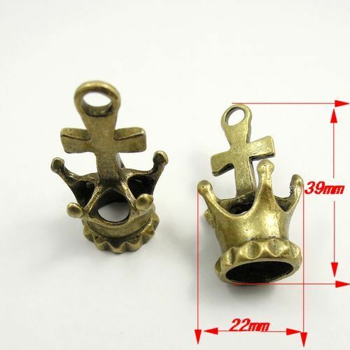39x22x22mm Antiqued bronze alloy crown charm dangle pendant jewelry findings 8x