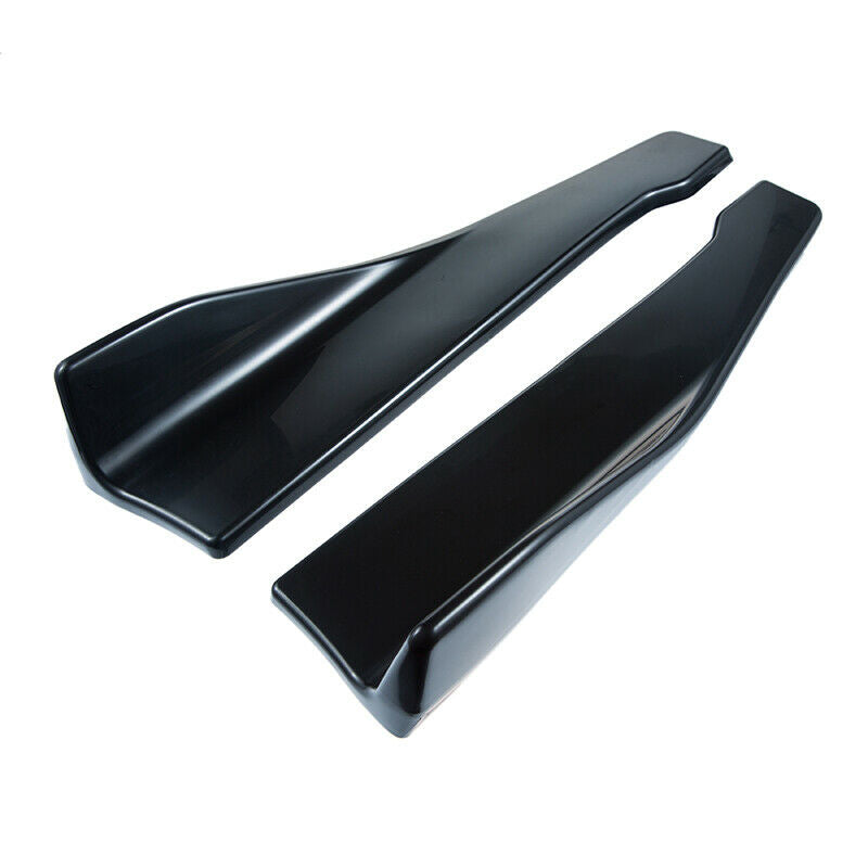 2x Gloss Black Car Bumper Spoiler Rear Lower Lip Splitter Diffuser Universal