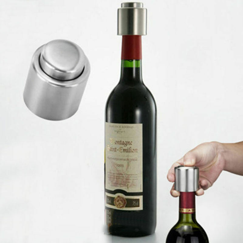 Handy Stainless Steel Vacuum Wine Bottle Stopper Plug Bottle Cover Pump Sealer