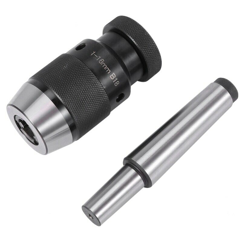 Keyless Drill Chuck 0.2-16mm B18 + MT3 M12 DIN228A Morse Taper Arbor T8C8C8