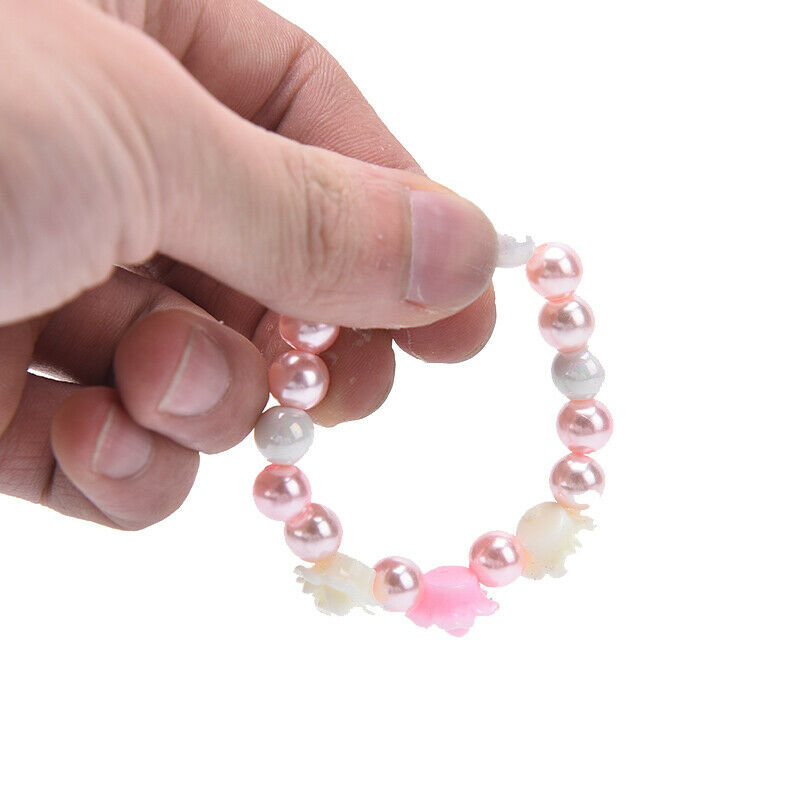 2Pcs/set Cute Flower Beads Bracelet Kids Princess Elastic Bracelets Jewel.l8