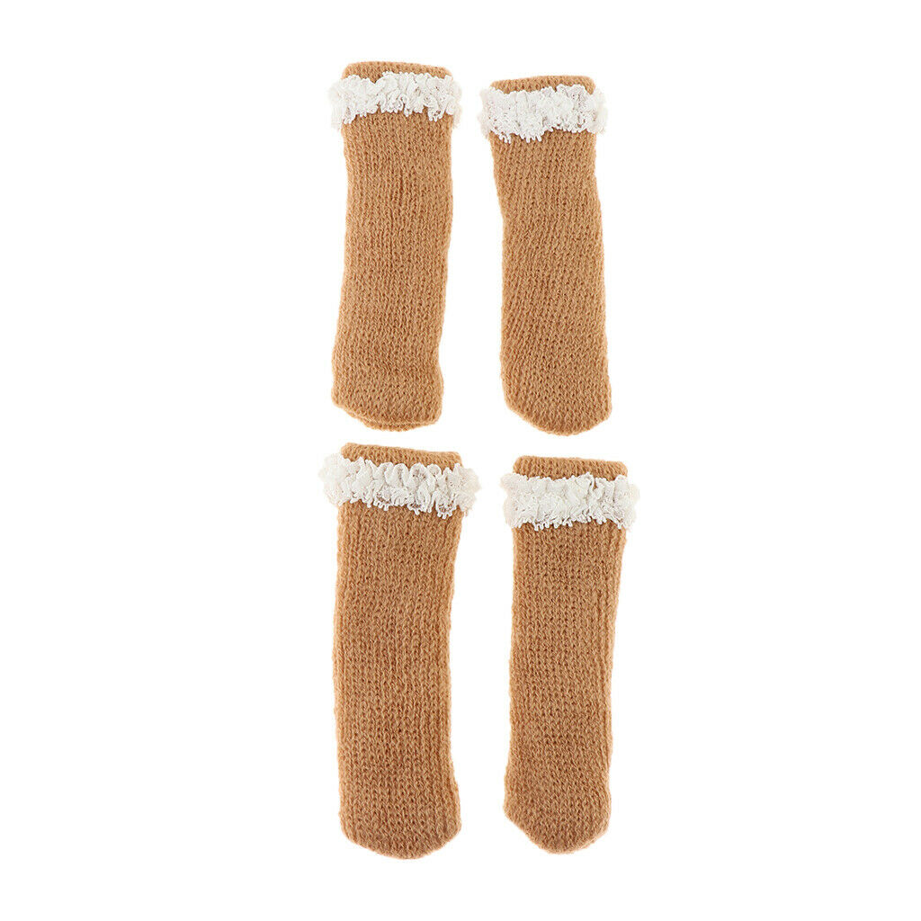 4Pcs Knitting Lace Furniture Feet Caps Chair Leg Socks Floor Protector 03