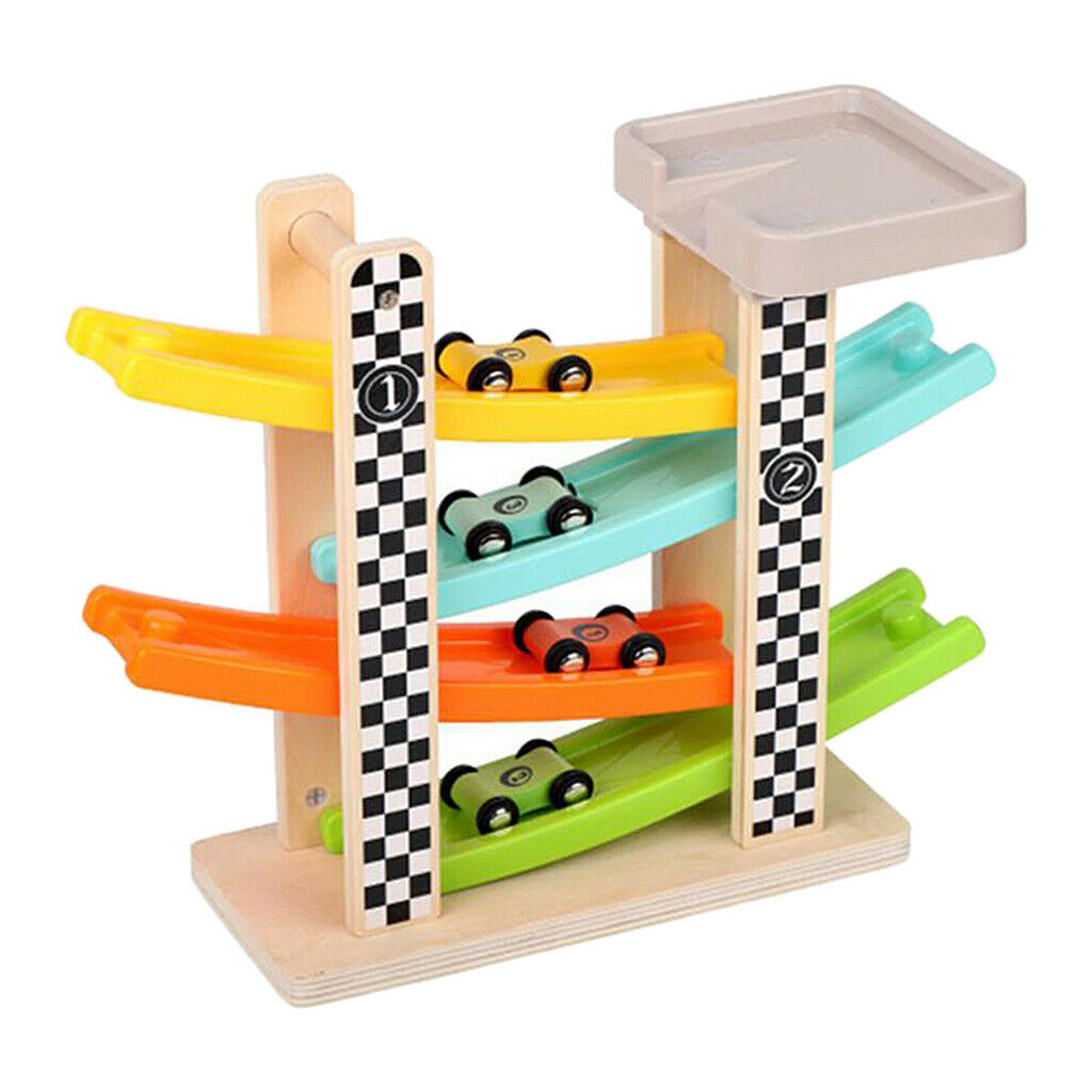 Toddler Toys Race Track Car Gifts for 1 2 3 Year Old Boys - with Wooden Car
