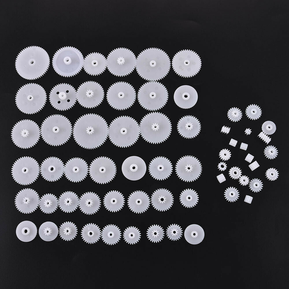 58Pcs/Set Plastic Gears Worm Kids Car Toys Models RC Part Repair Accessories US！
