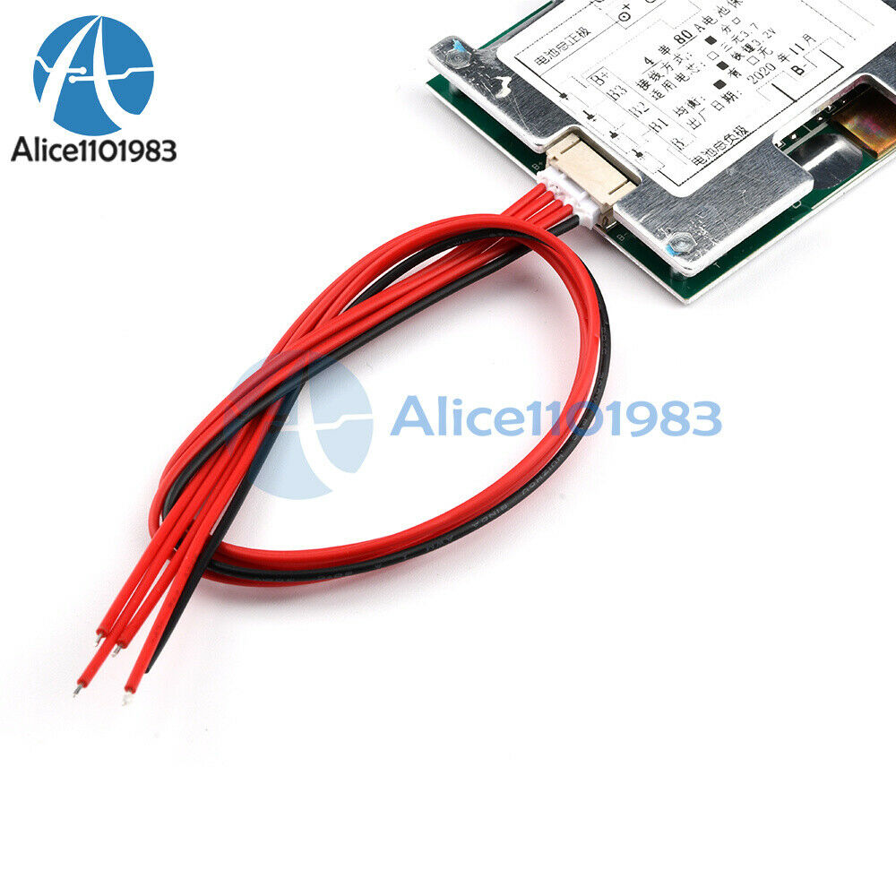 4S 80A 12V 18650 Battery Balance For LiFe LiFePo4 Cell PCB BMS Protection Board
