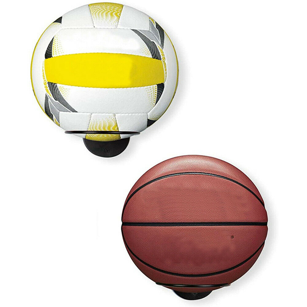 Wall Mounted Ball Rack Holder Basketball Football Hoop Display Save Space Stand
