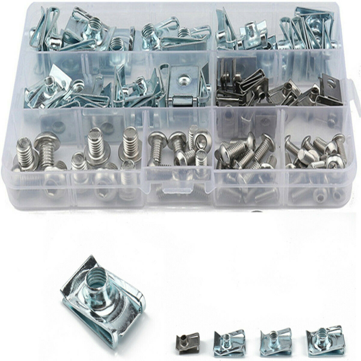 100PCS Bodywork Fairing Panel Reed U Clips U Nut Speed Fasteners M6 M5 M4 M8