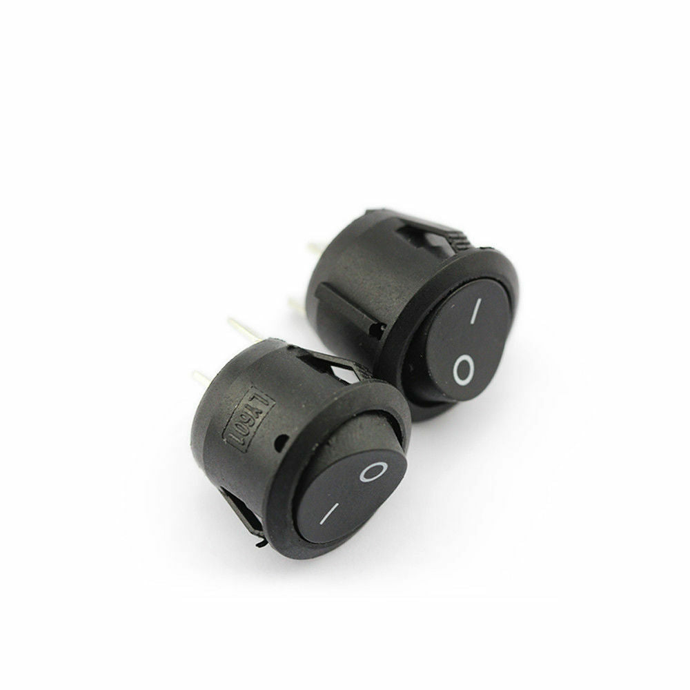 new 5x Plastic Round 2-Pin ON-OFF 12V SPST Rocker Boat Snap Switches IN Tt