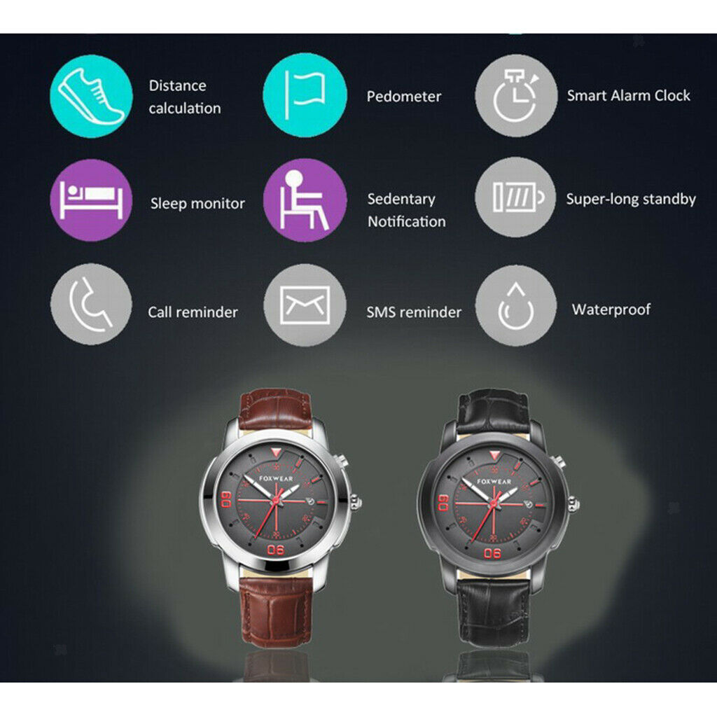 Foxwear Waterproof Bluetooth Smart Quartz Wrist Watch Camera Anti Lost Brown