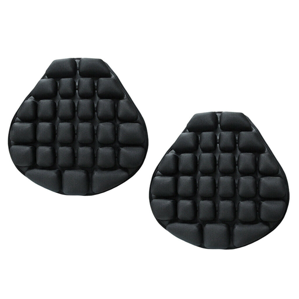 14"x14" Black Air Pads Inflatable Air Motorcycle Seat Cushion with Belts 3pcs