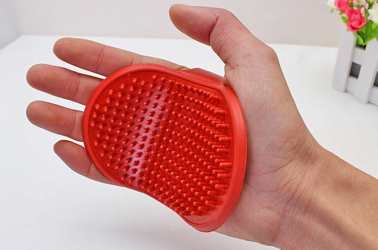 Popular Dog Cat Bath Brush Comb Hair Rubber Glove Pet Hair Grooming Mitt loB Qx