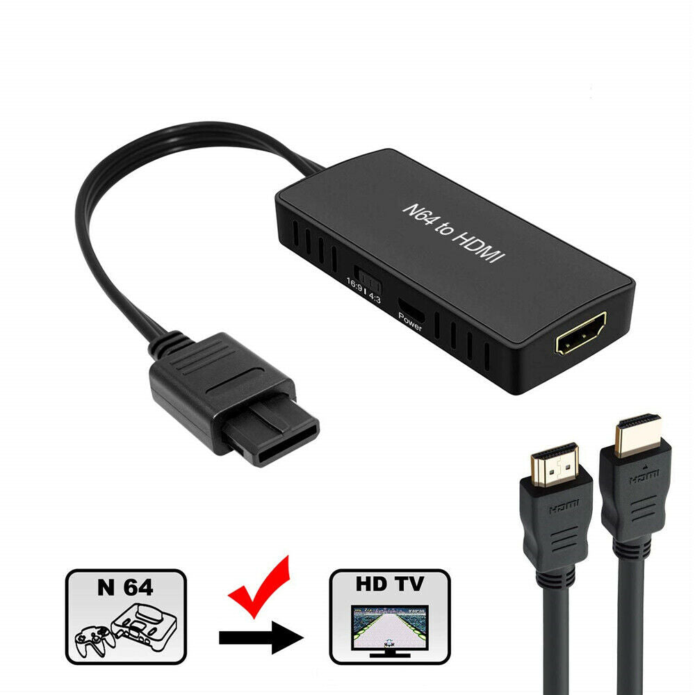 N64 to HDMI Compatible Converter USB Adapter Cable Video HD 1080P For TV Audio