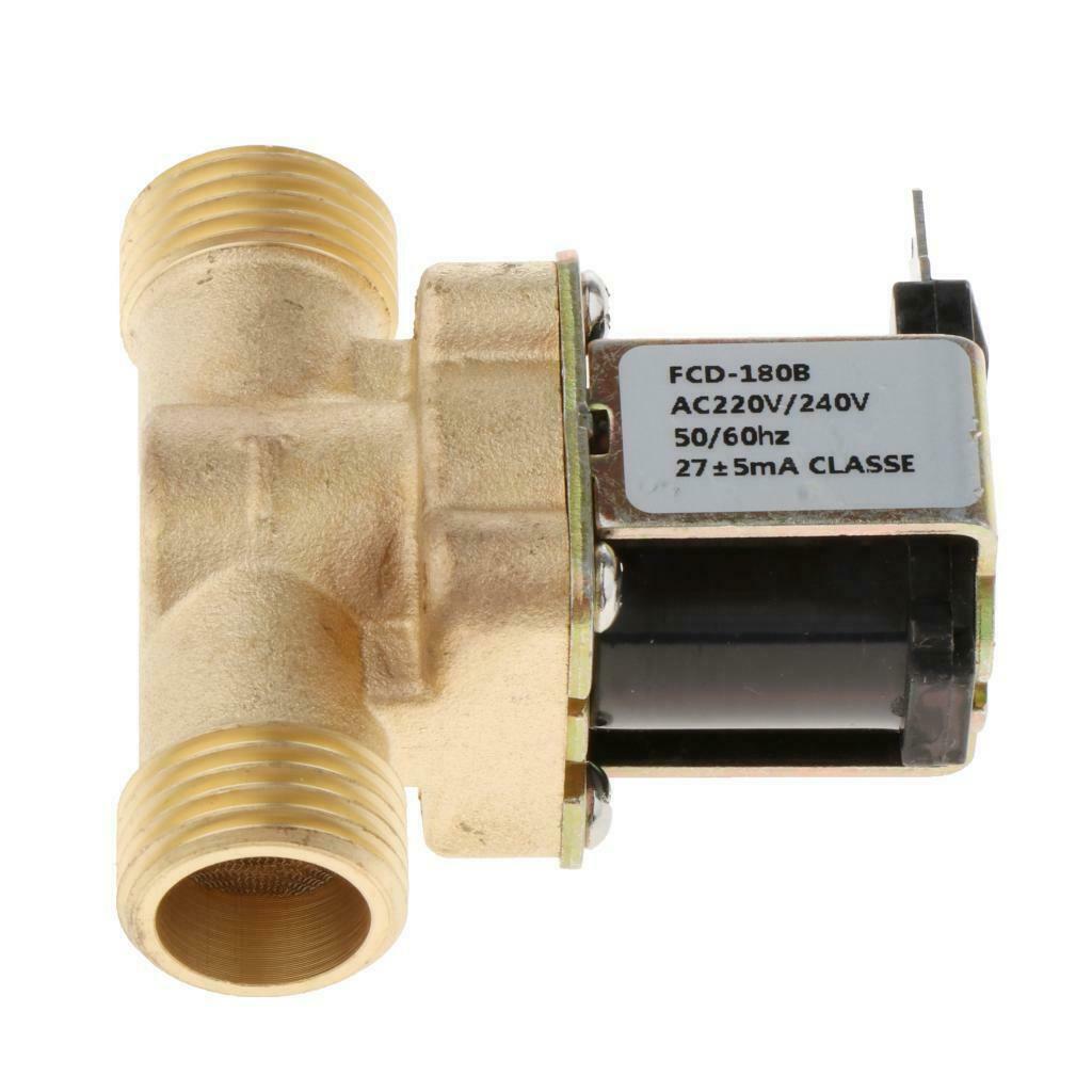 2X 1/2 Inch Electric Solenoid Valve DC12/24/220V Solar Coil Valve for Water