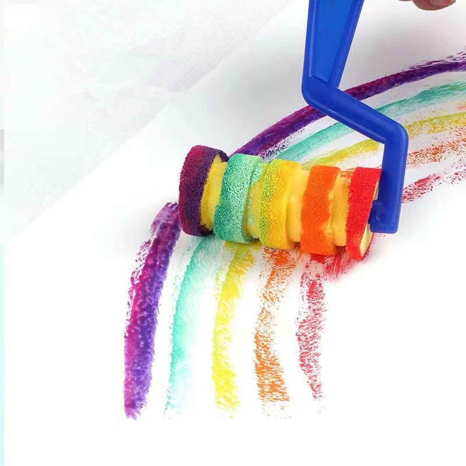 4 Pieces Foam Paint Brushes Roller Round Sponge Painting Roller Brushes