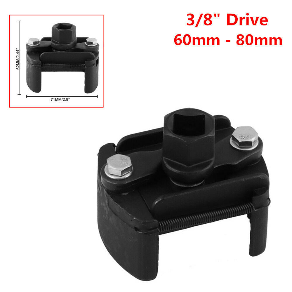 1X Adjustable Oil Filter Removal Wrench Tool 3/8" Drive Ratchet 60mm- 80mm AT093