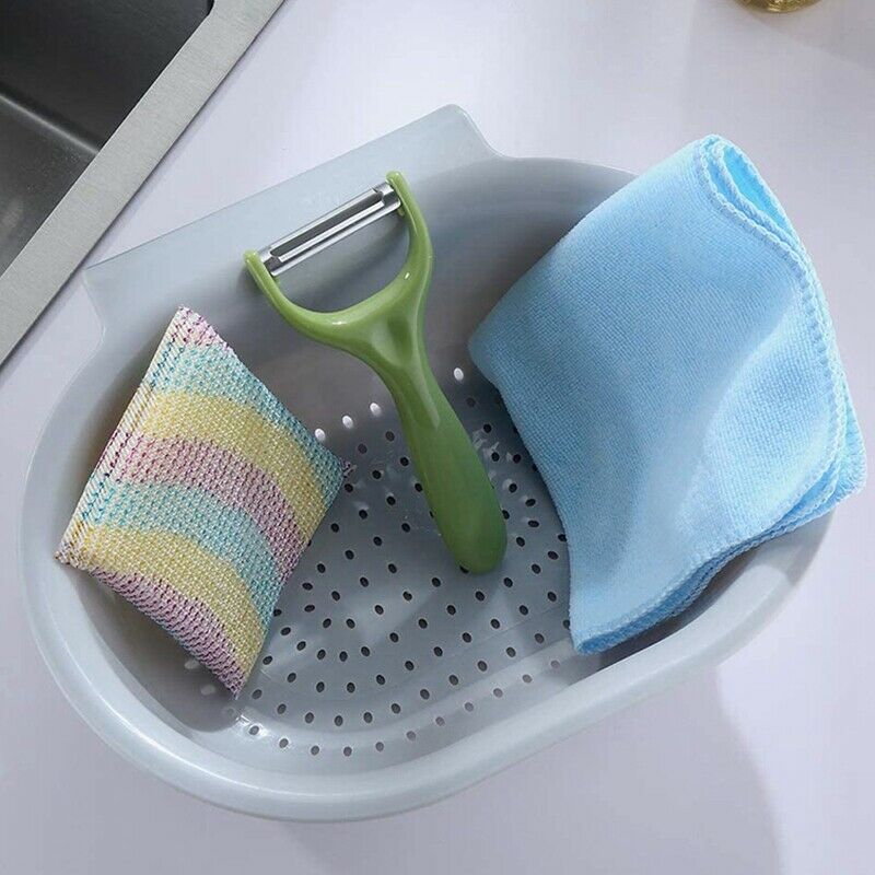 2 PCS Sink Basket for Washing Vegetable and Fruit, Kitchen Drain Shelf StoraB8J6
