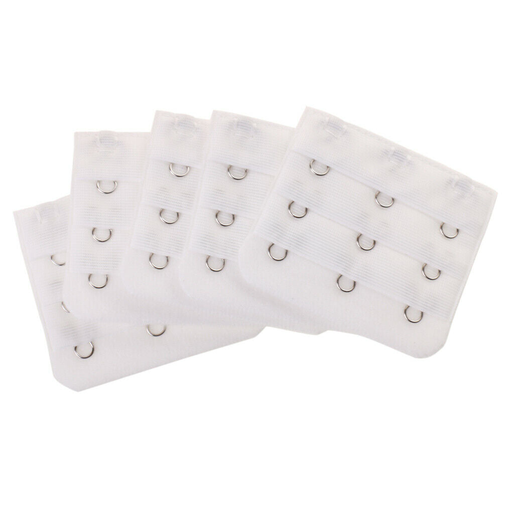 10 Pcs Elastic Bra Strap Extension Bra Extender 3 x 3 Hook White + Black