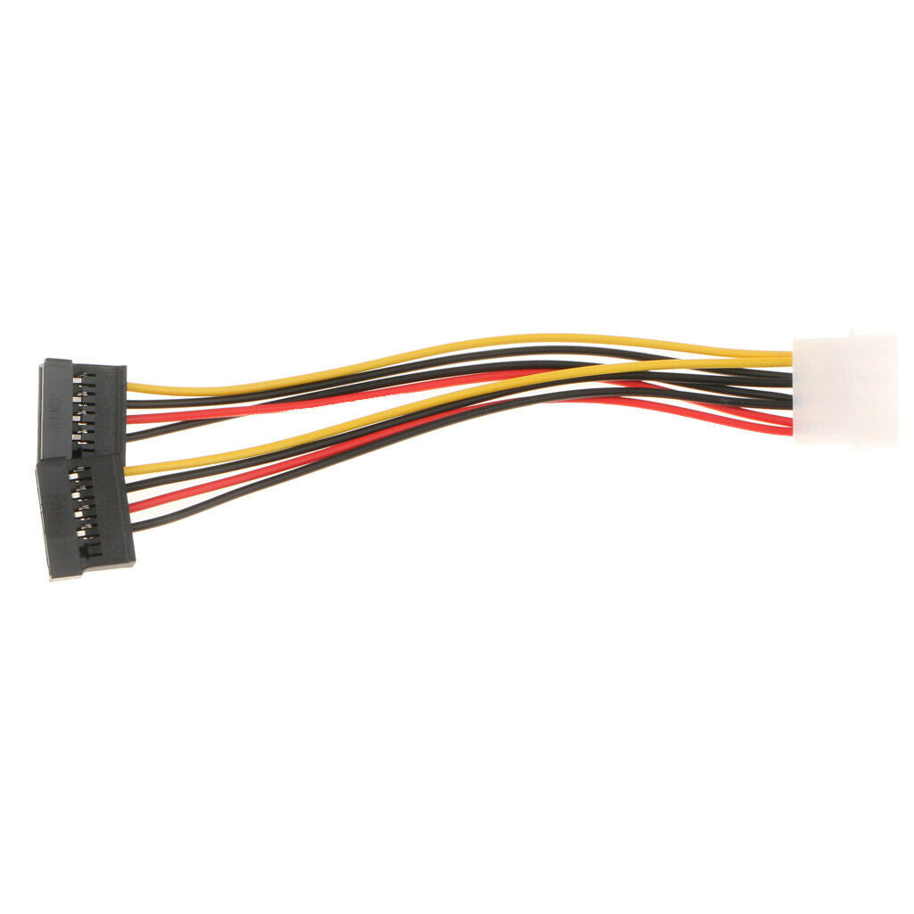 to SATA 6-Inch  4 Pin to 2 x SATA 15 Pin Female Power Cable