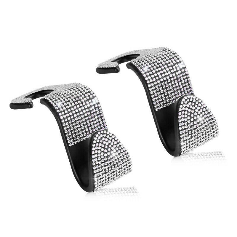 4Pc Car SUV Interior Bling Seat Back Storage Handbag Hook Headrest Hanger Holder